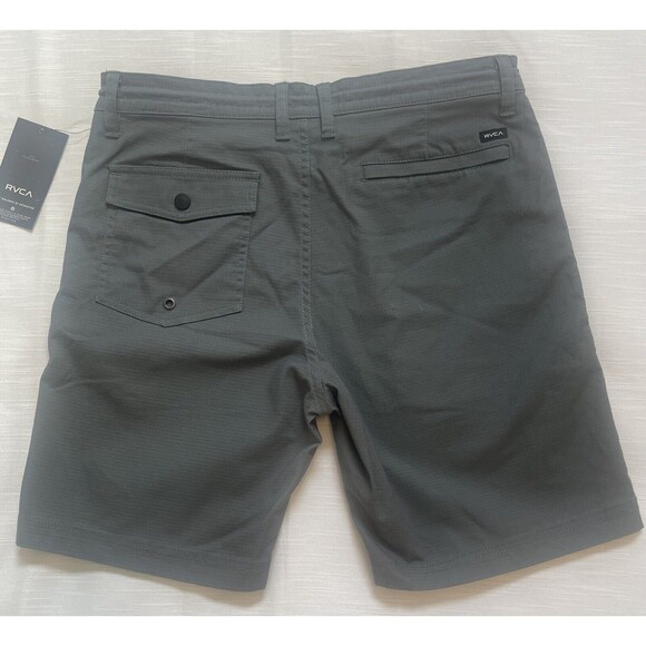 RVCA Hidden Drawstring 17” Cotton Polyester Blend Shorts In Dark Gray Sz 29 New - Picture 9 of 12